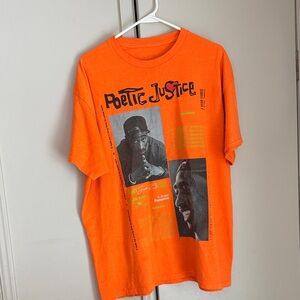 Tupac poetic justice orange vintage graphic tee size large